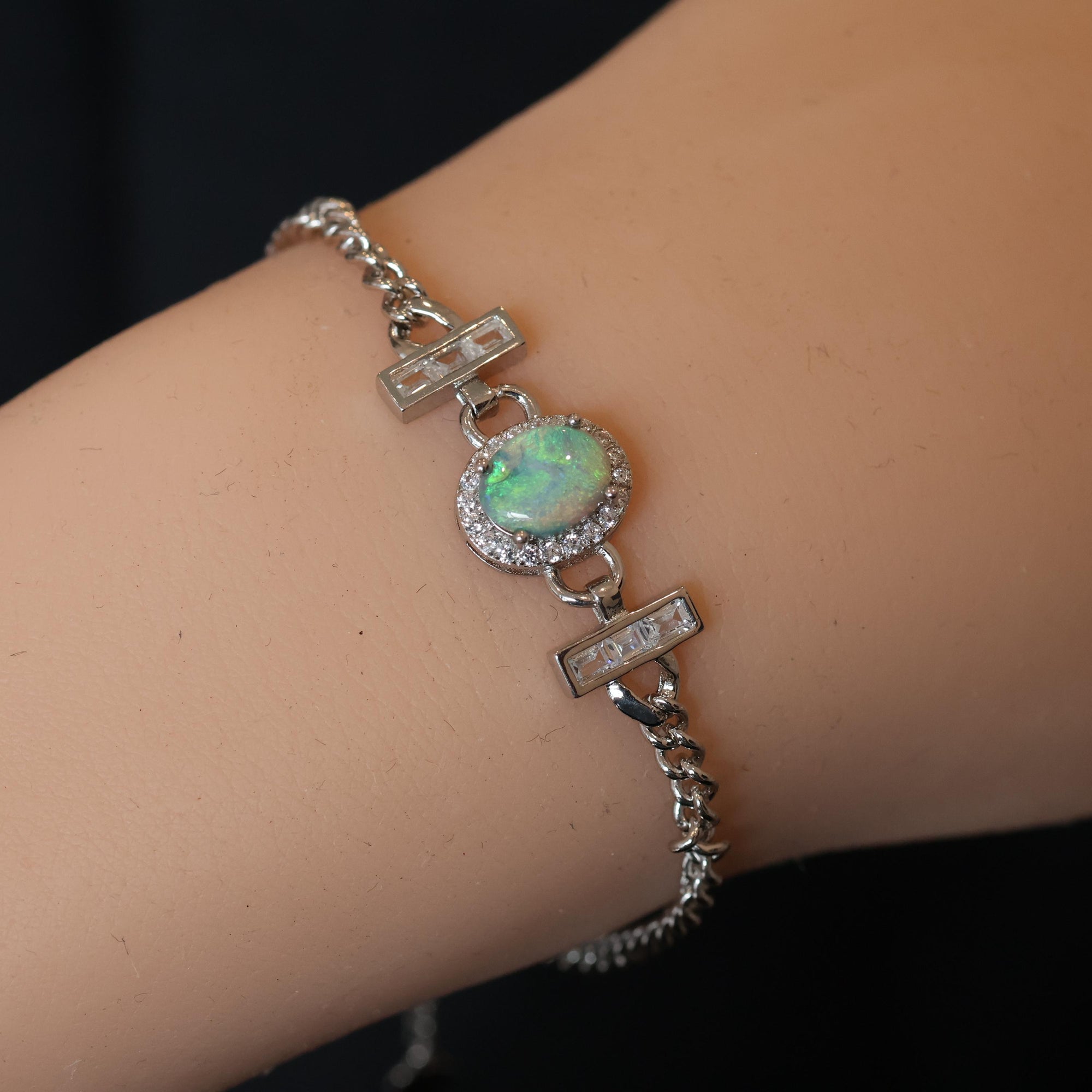 Green Ocean Australian Crystal Opal Bracelet