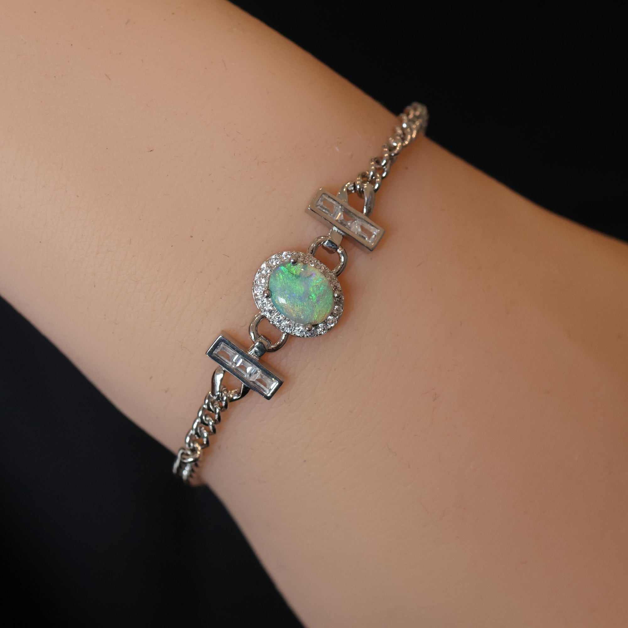 Green Ocean Australian Crystal Opal Bracelet