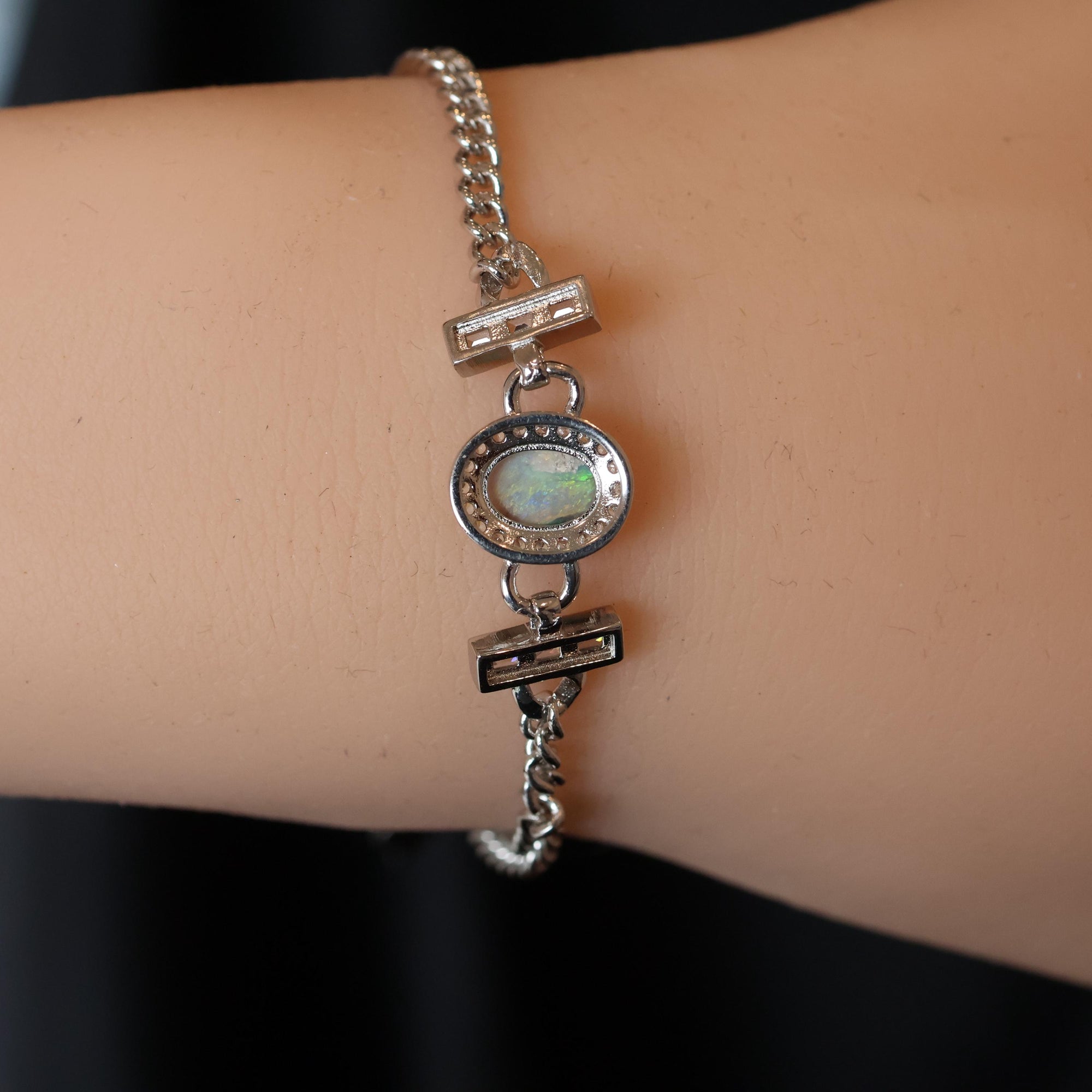 Green Ocean Australian Crystal Opal Bracelet