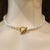 Gold Freshwater Pearl Choker Necklace, Dainty Layered Jewelry