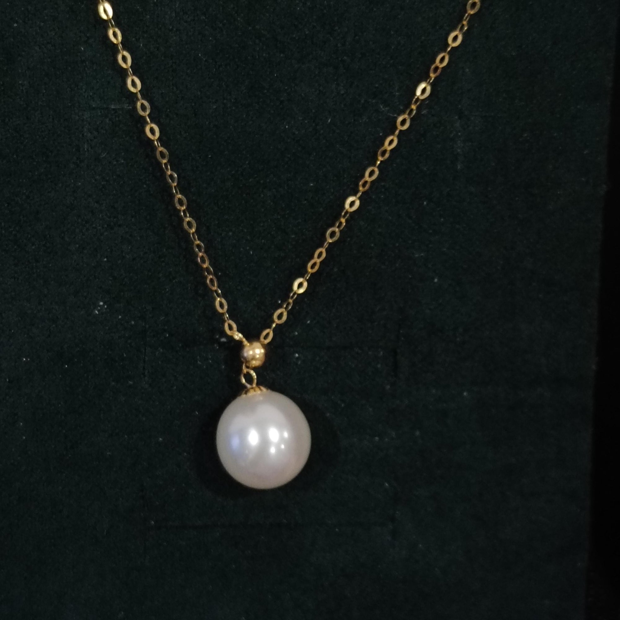 Simple Pearl Necklace, Elegant 18k Solid Gold Pearl Jewelry