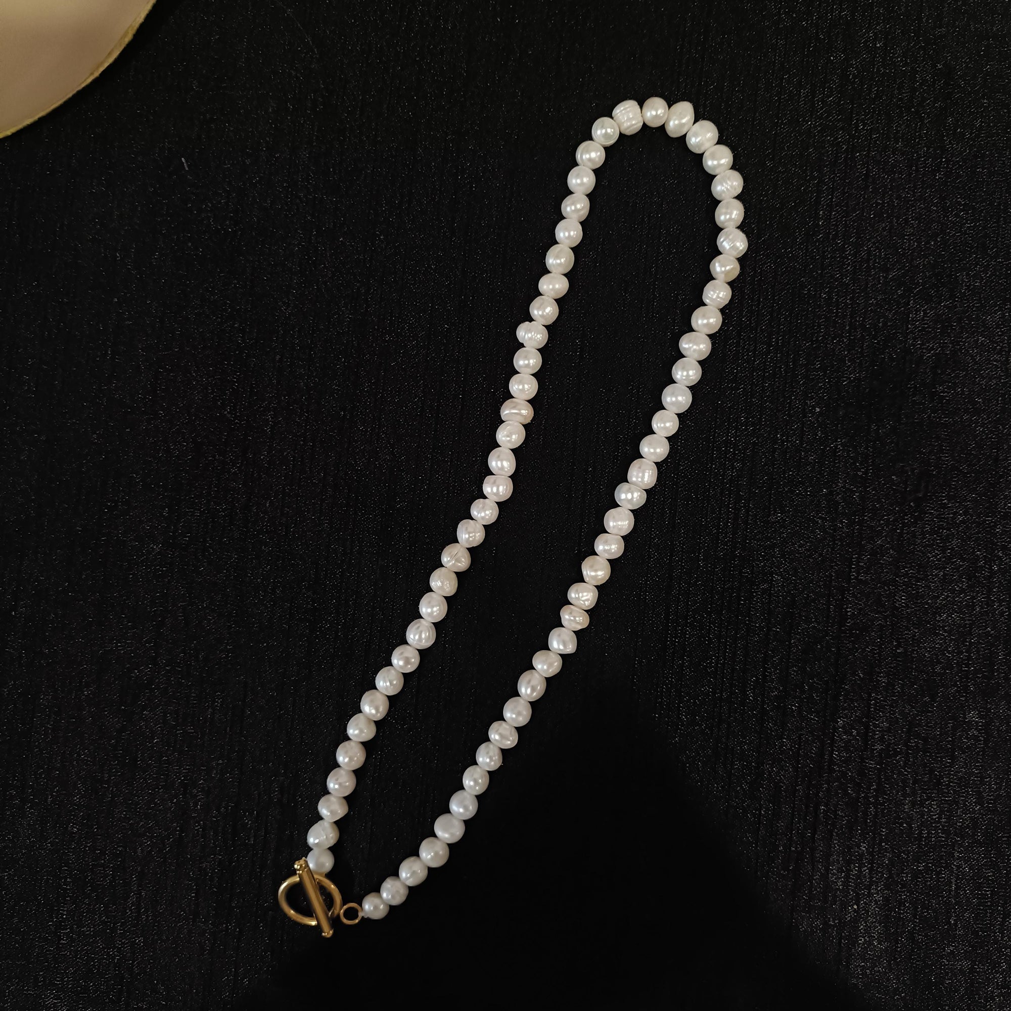 Gold Freshwater Pearl Choker Necklace, Dainty Layered Jewelry