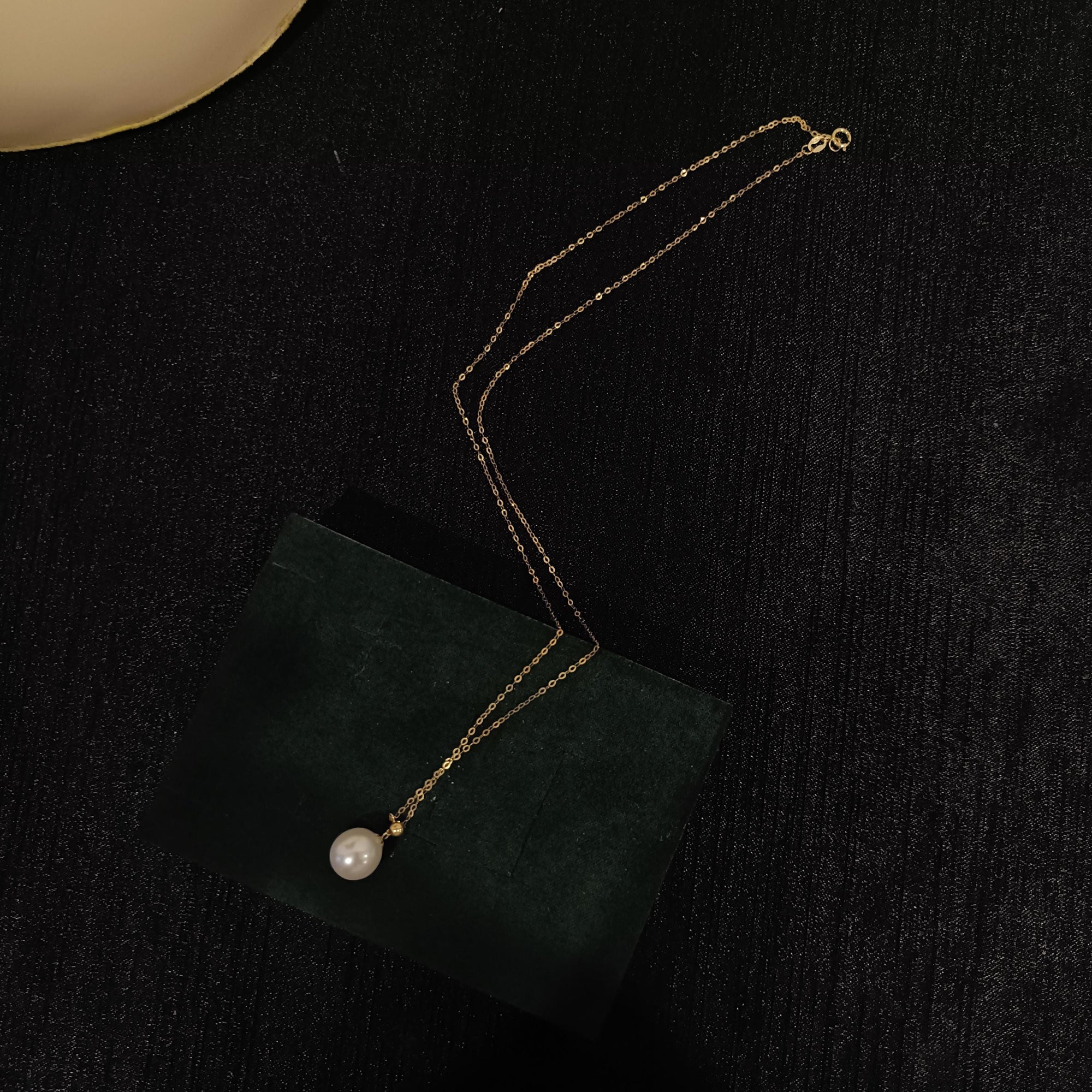 Simple Pearl Necklace, Elegant 18k Solid Gold Pearl Jewelry