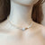 Half Pearl Necklace, Pearl Jewelry, Genuine Pearl Necklace