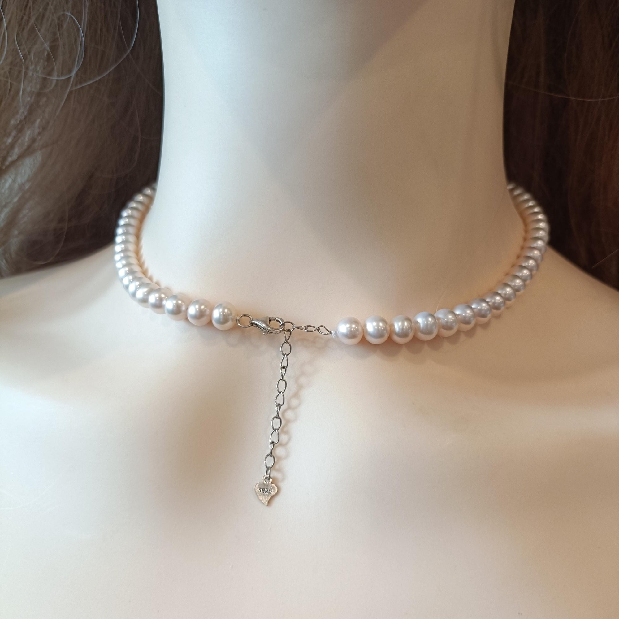Genuine Freshwater Pearl Necklace in Sterling Silver