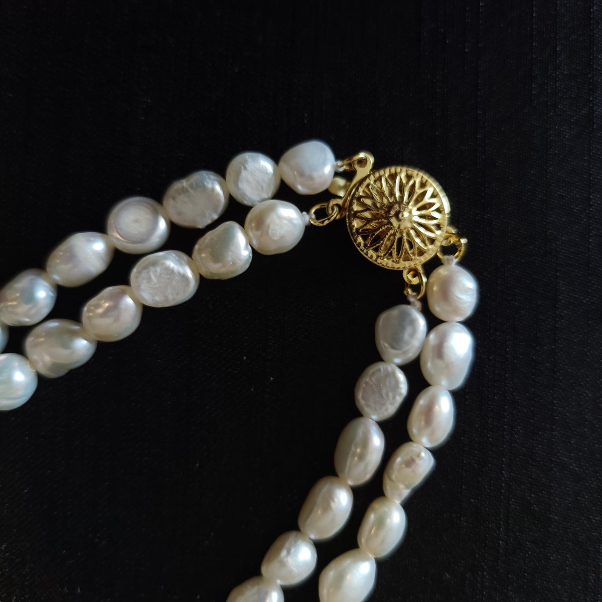 Elegant Two Layer Freshwater Pearl Choker Necklace