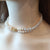 Layered Freshwater Pearl Choker Necklace with Filigree Lock