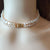 2 Layer Pearl Choker Necklace with Filigree Clasp, Bridal Jewelry