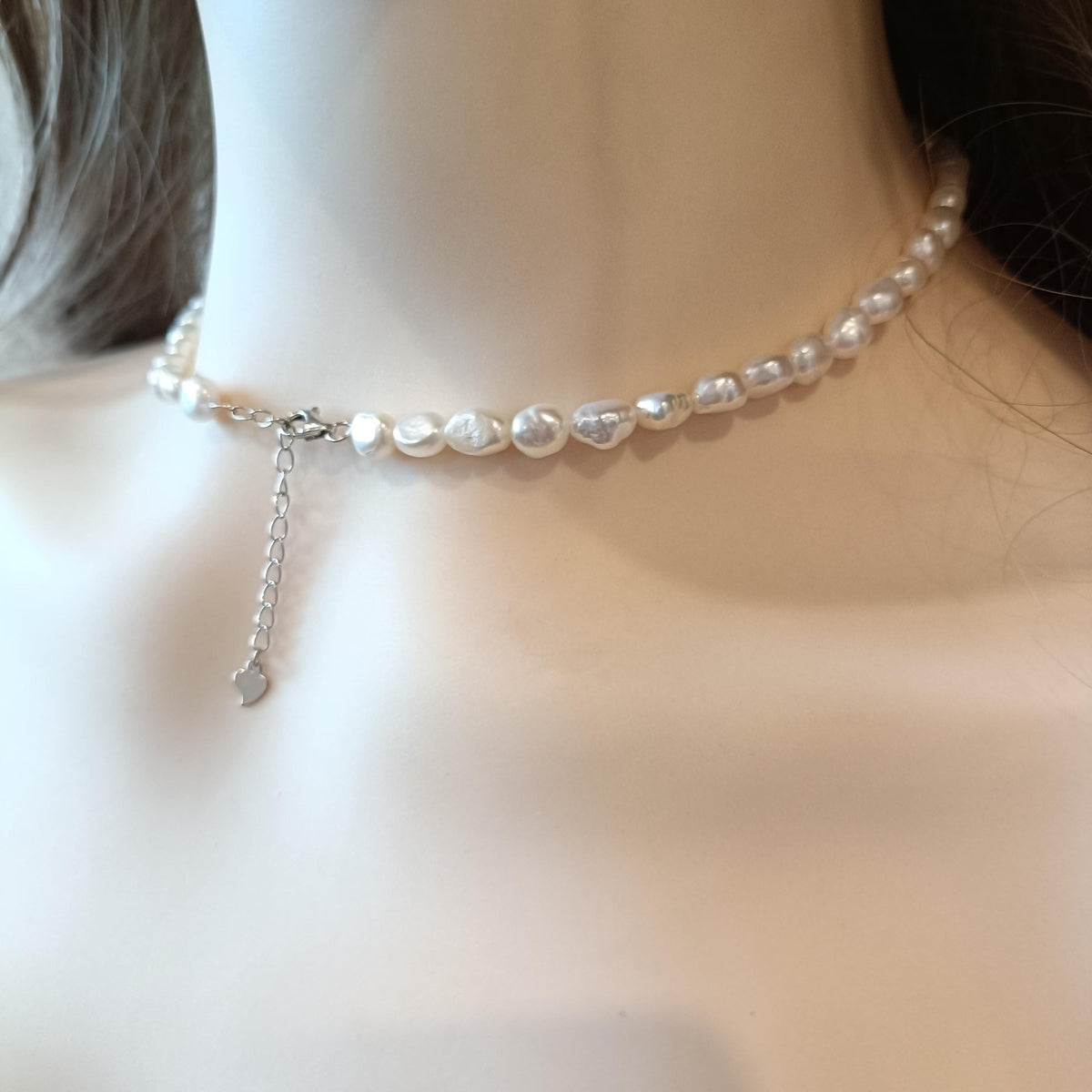 Elegant Freshwater Pearl Necklace in Sterling Silver