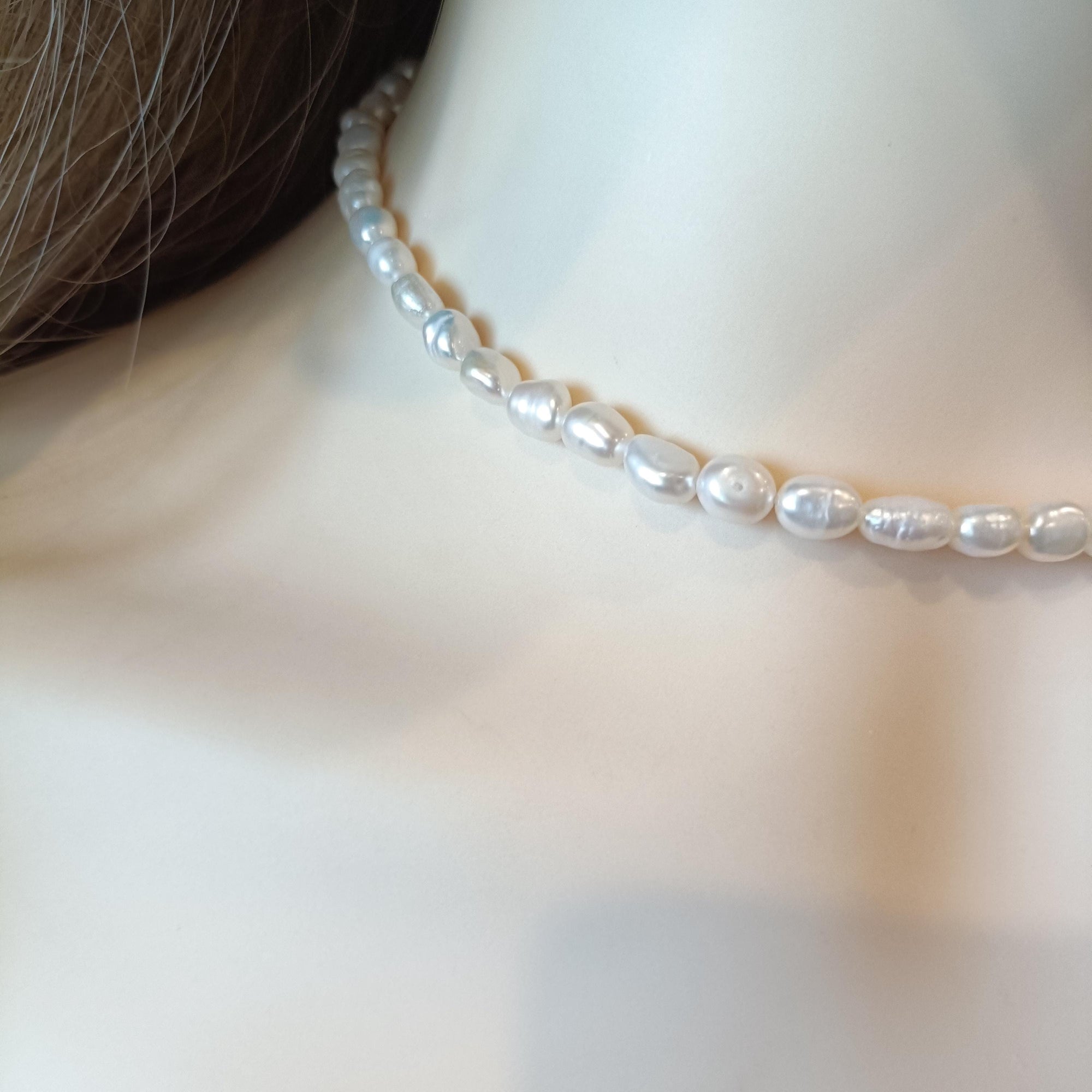 Elegant Freshwater Pearl Necklace in Sterling Silver