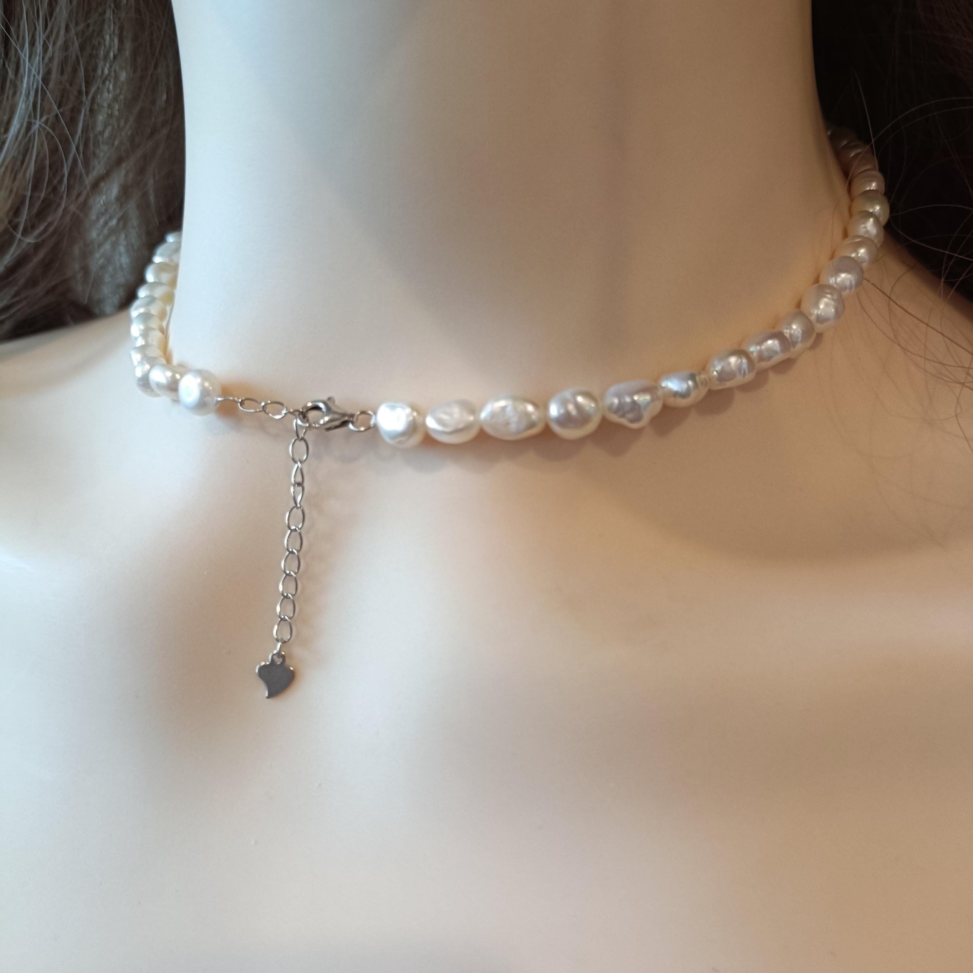 Elegant Freshwater Pearl Necklace in Sterling Silver