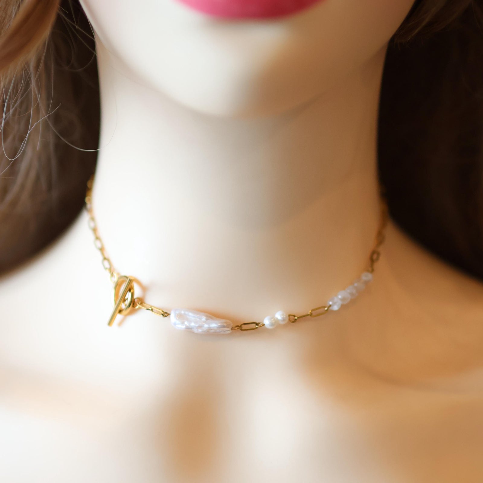Baroque Pearl Moonstone Necklace And Bracelet