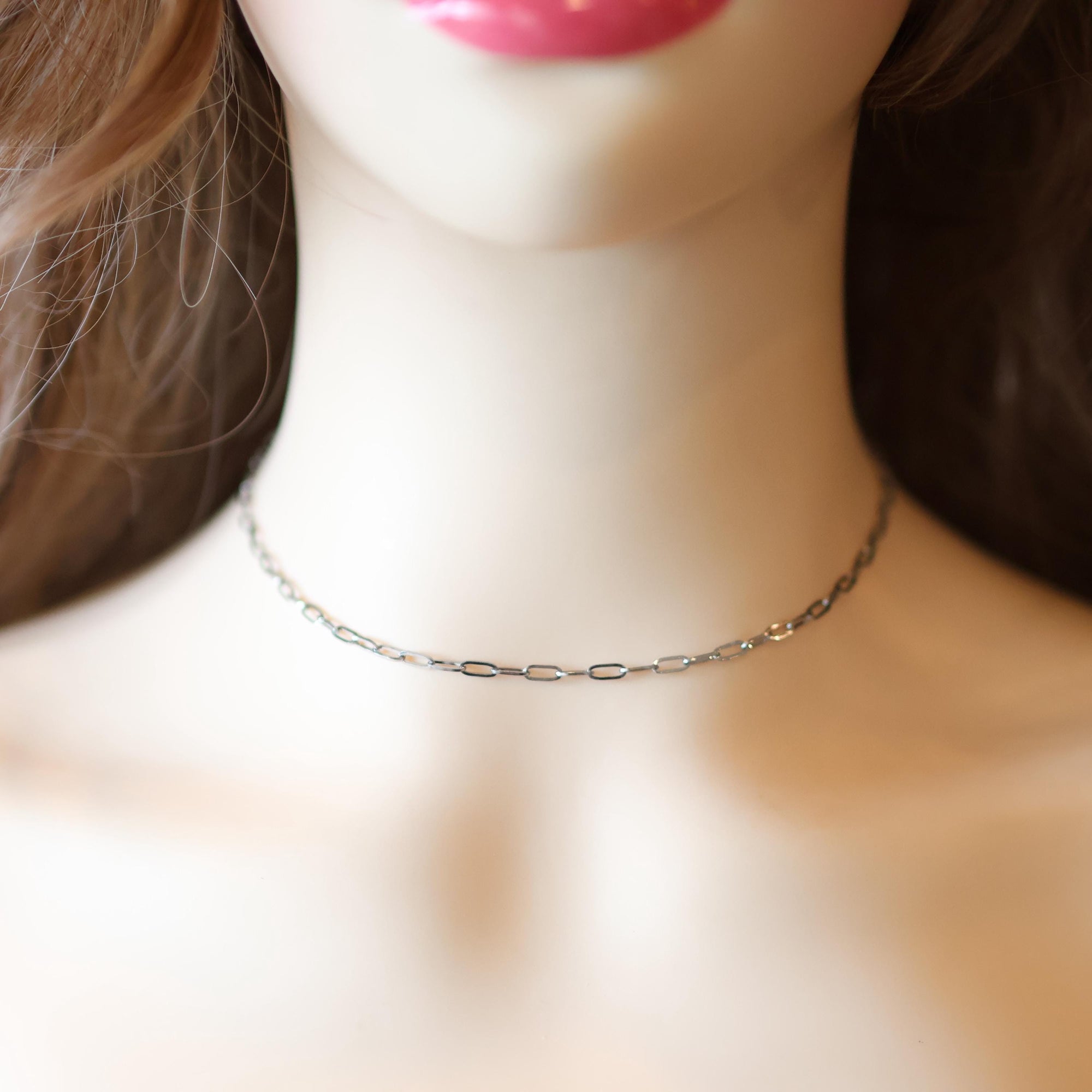 Dainty Flower Silver Cable Chain Necklace for Women