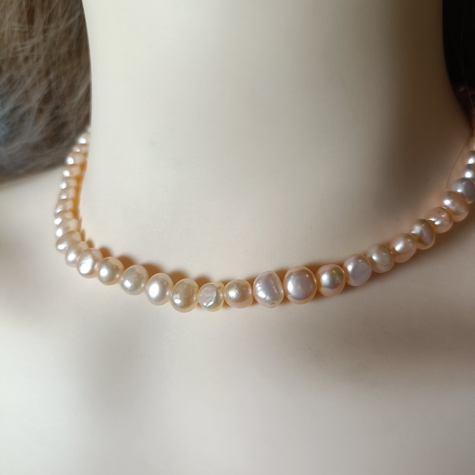 Pink Nugget Pearl Necklace, Real Freshwater Pearls