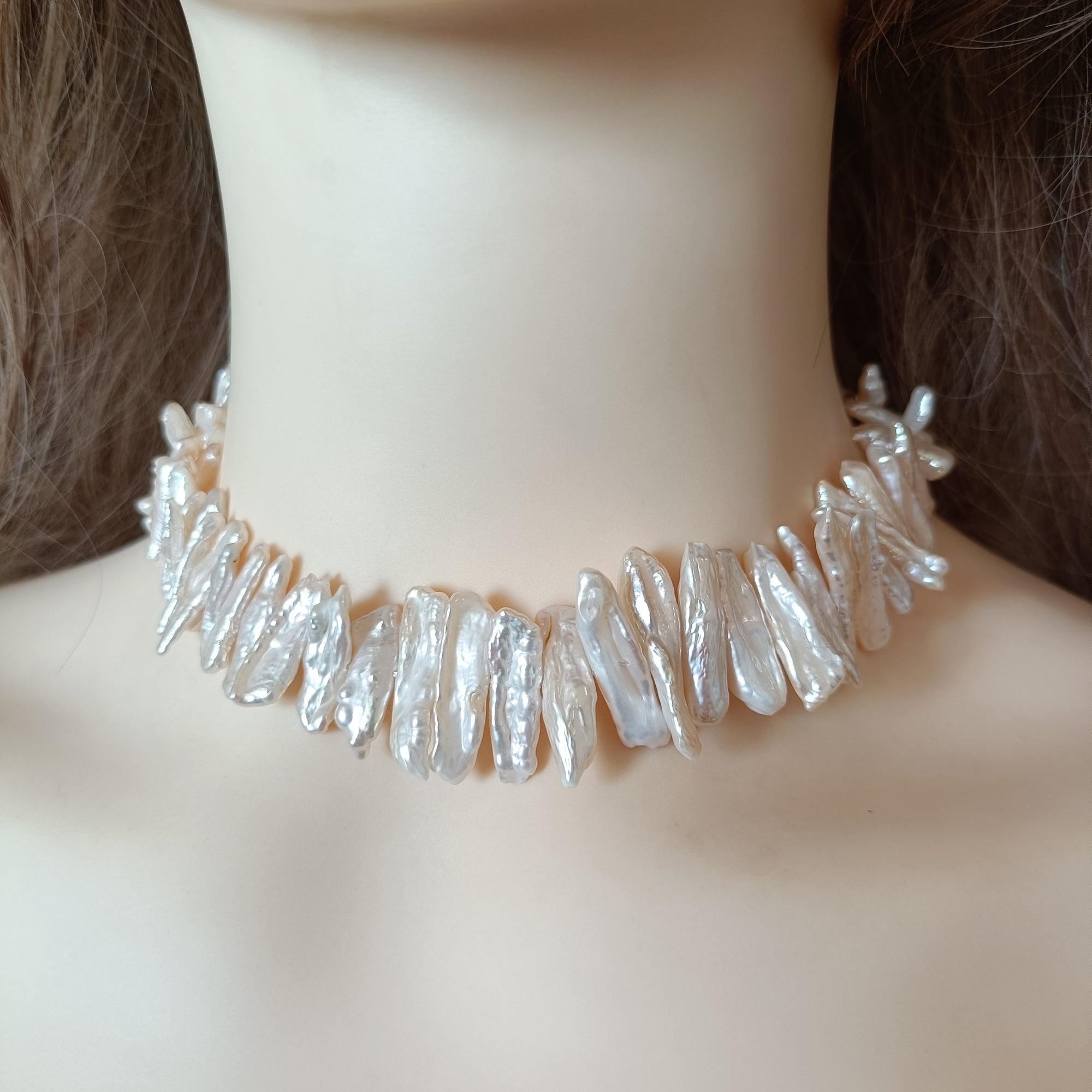 Biwa Baroque Pearl Necklace, Real Freshwater Pearls