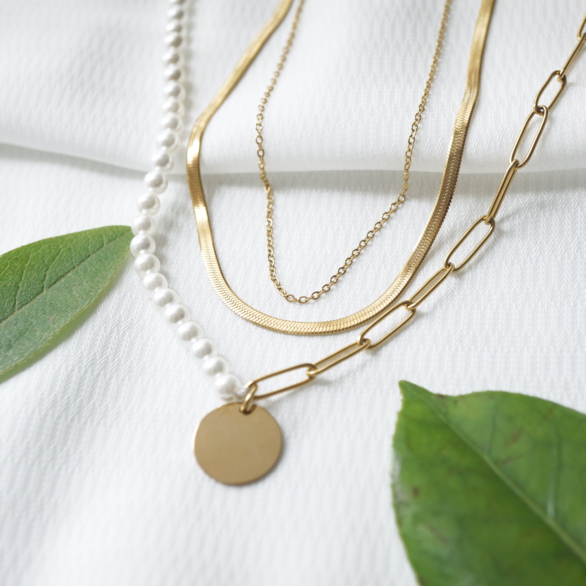 Double layers chain, set of two chains, minimalist necklace