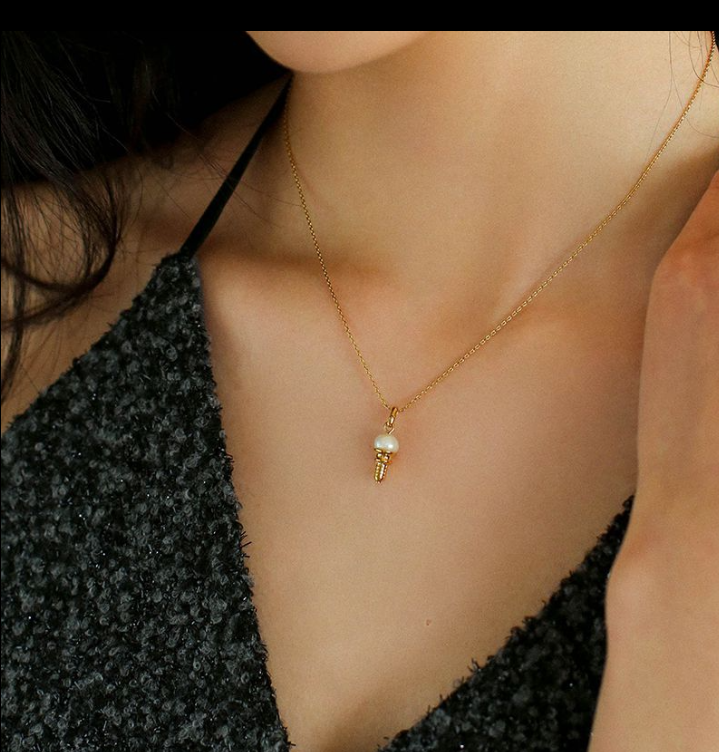 Simple Ice Cream Baroque Pearl Necklace