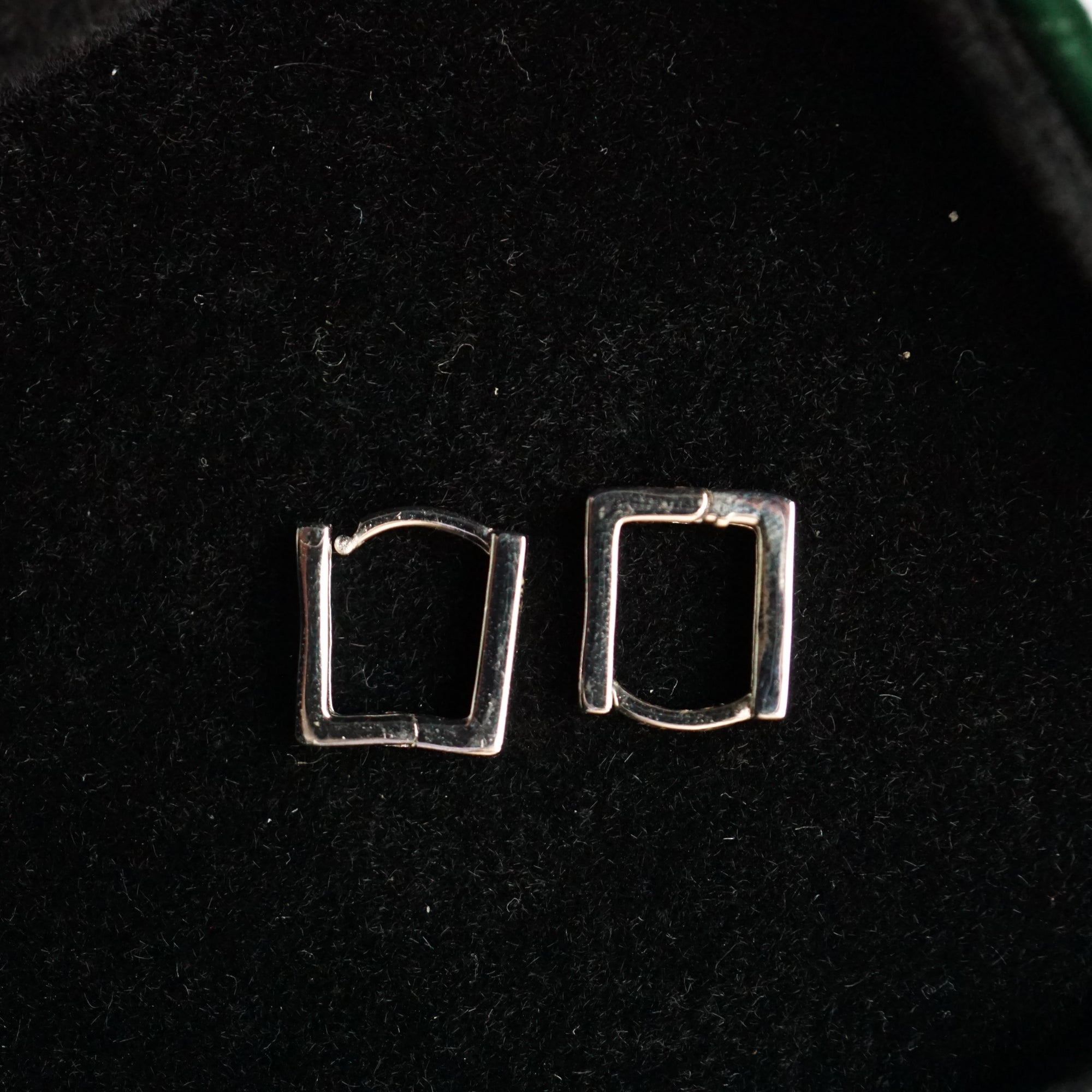 Minimalist Square Hoop Earrings in Sterling Silver