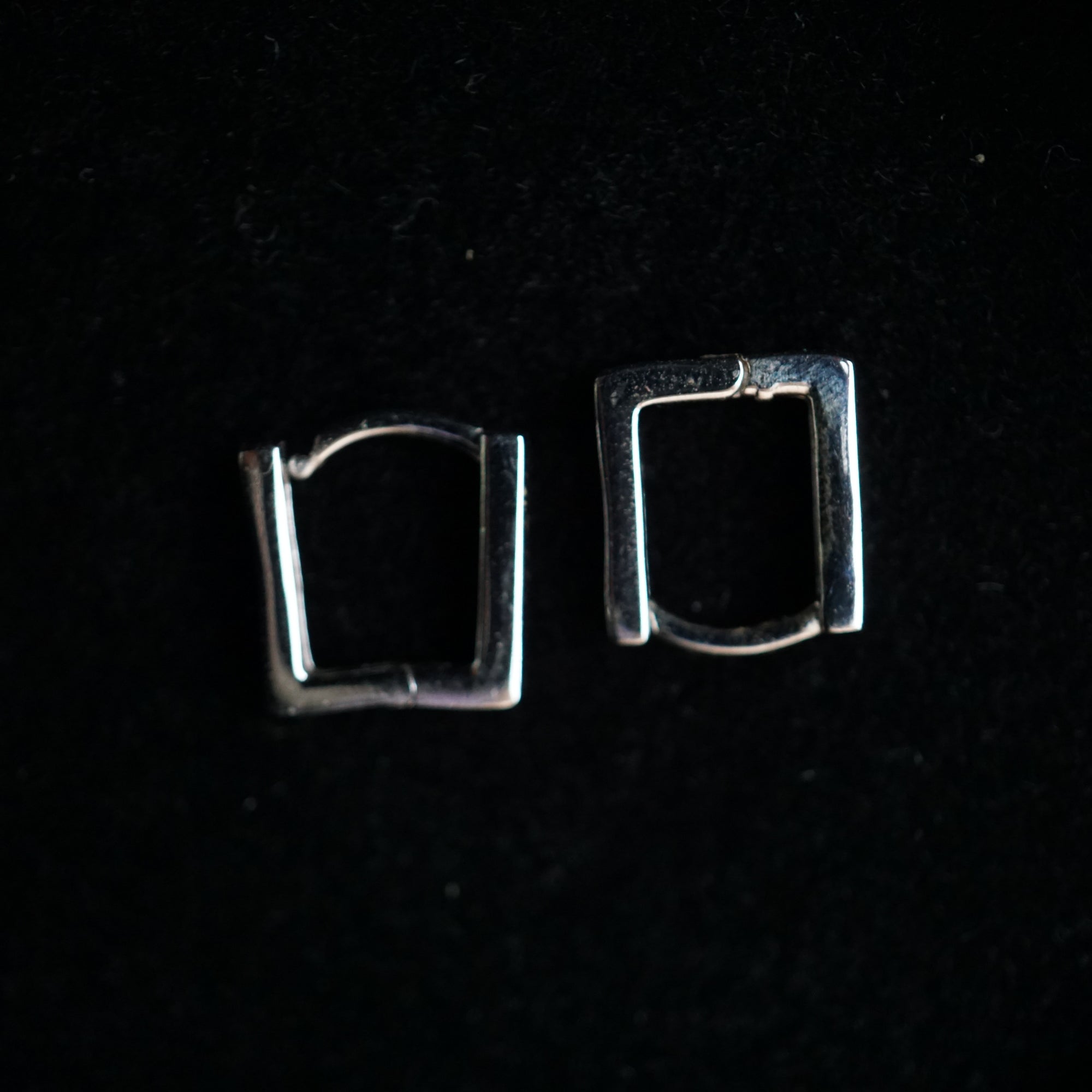 Minimalist Square Hoop Earrings in Sterling Silver