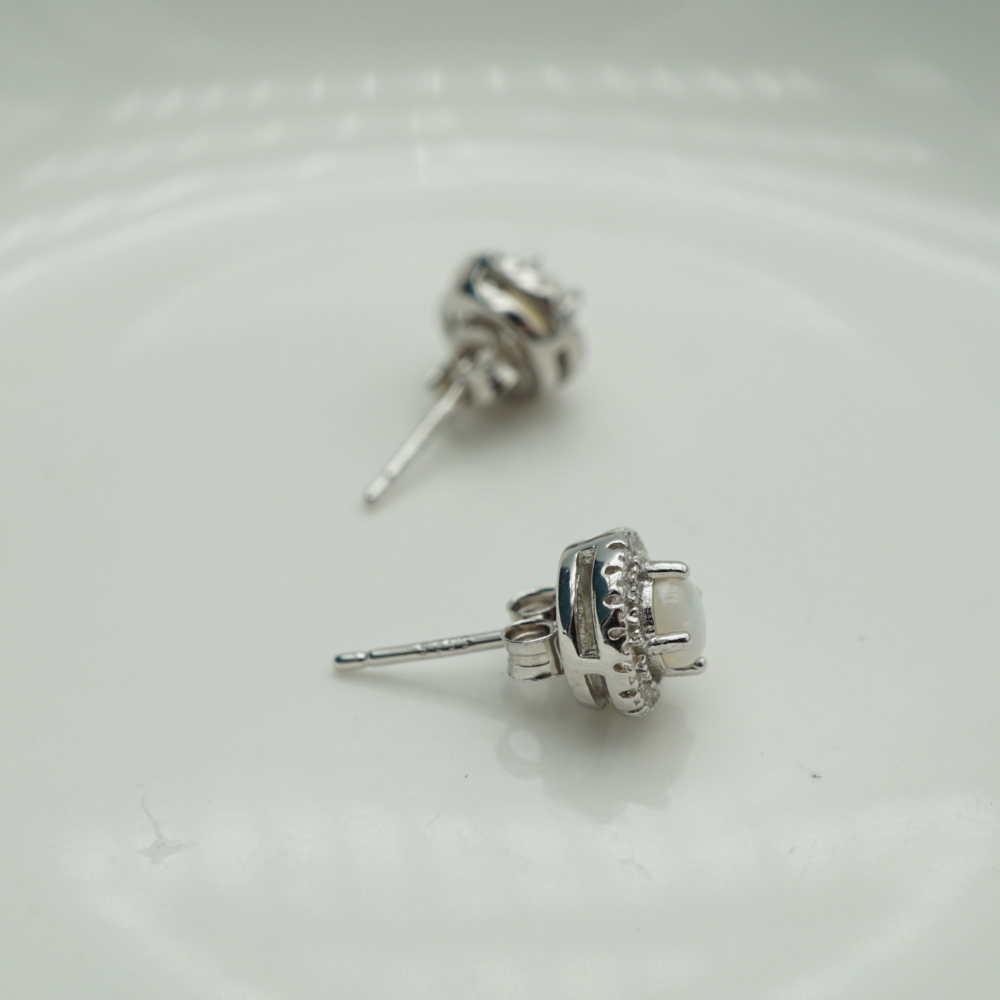 Genuine White Opal Earrings
