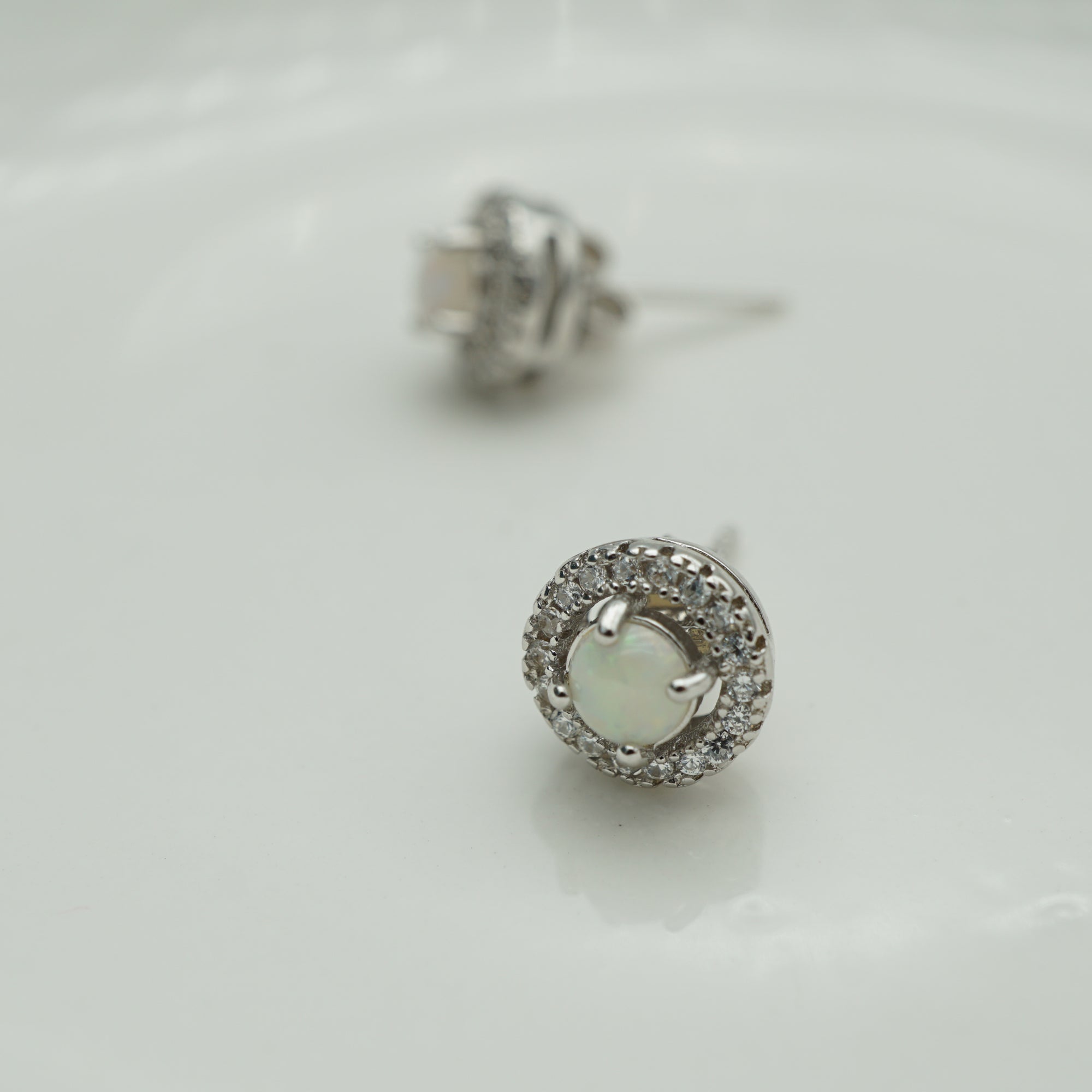 Genuine White Opal Earrings