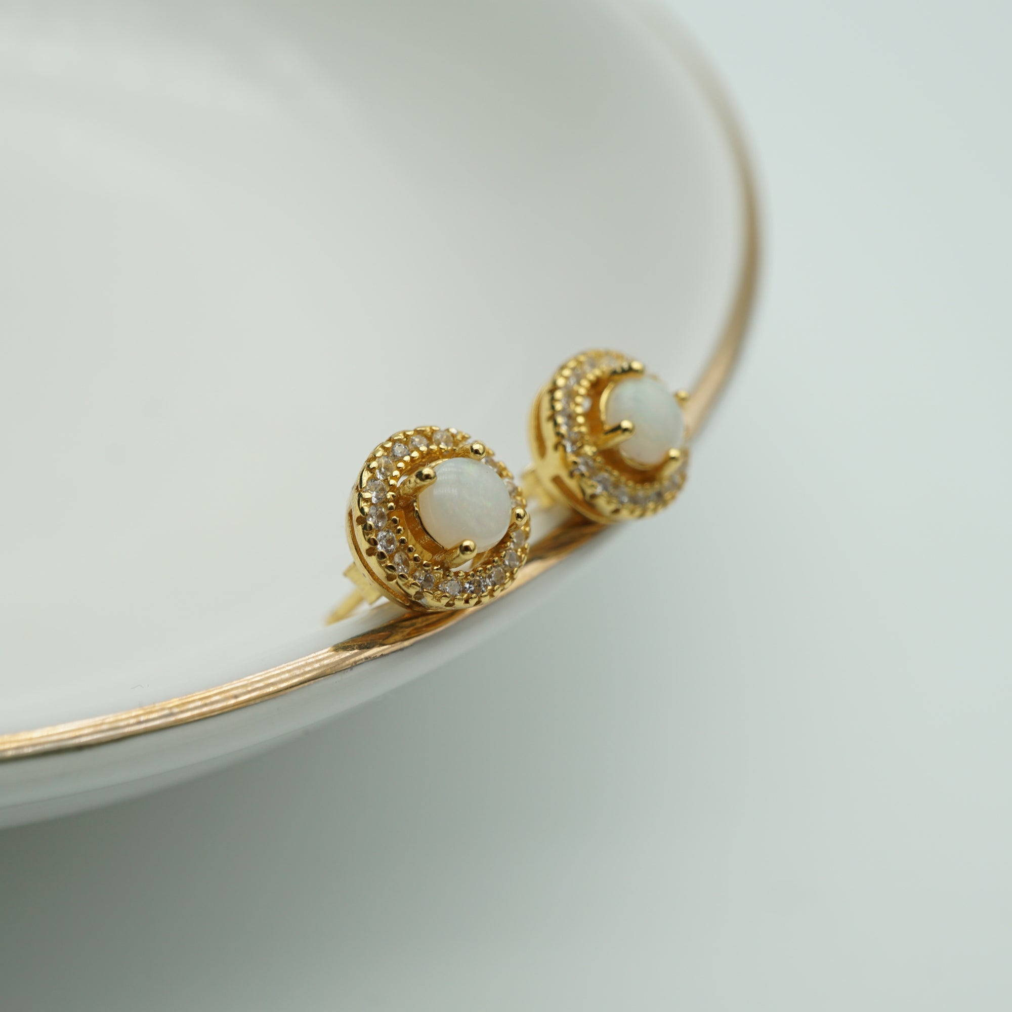 Genuine White Opal Earrings - October Birthstone Beauty