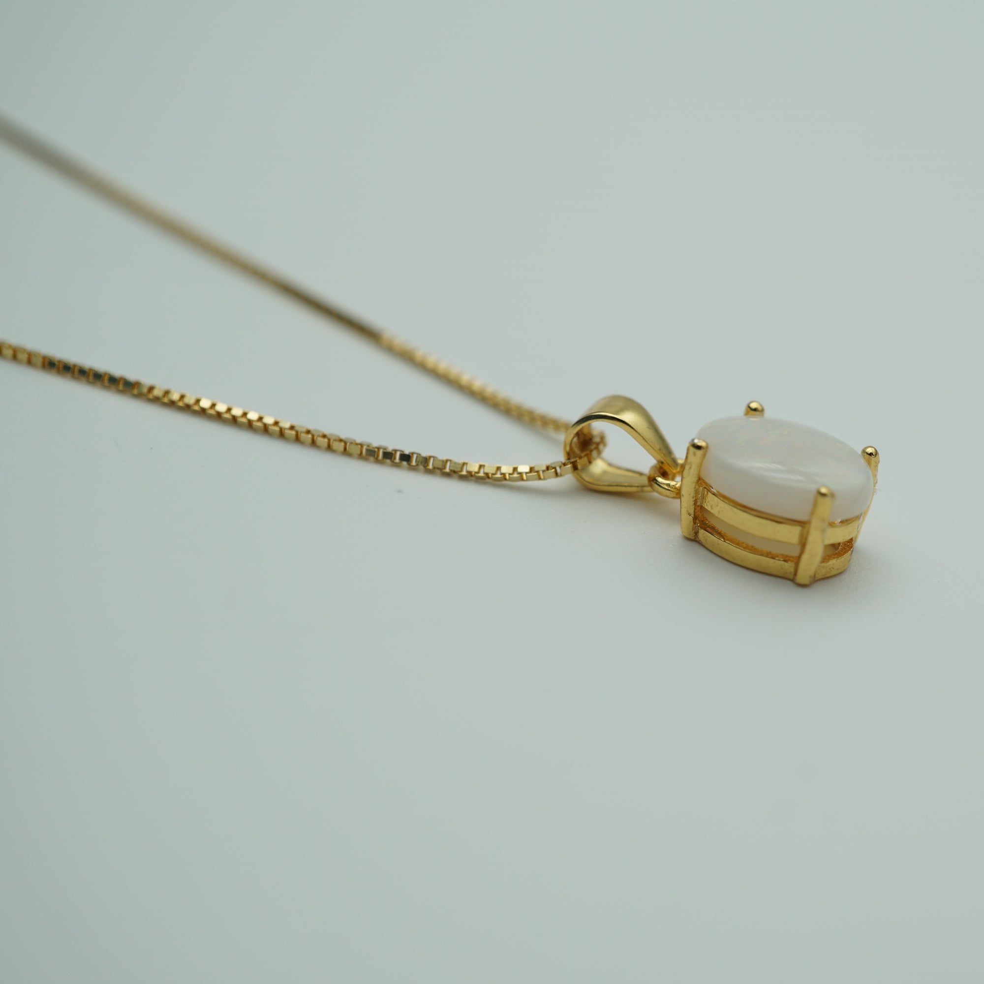 Tiny opal necklace, dainty necklace, jewelry, necklace, gift for her, layer jewelry, october birthday gift, october birthstone-Vsabel Jewellery