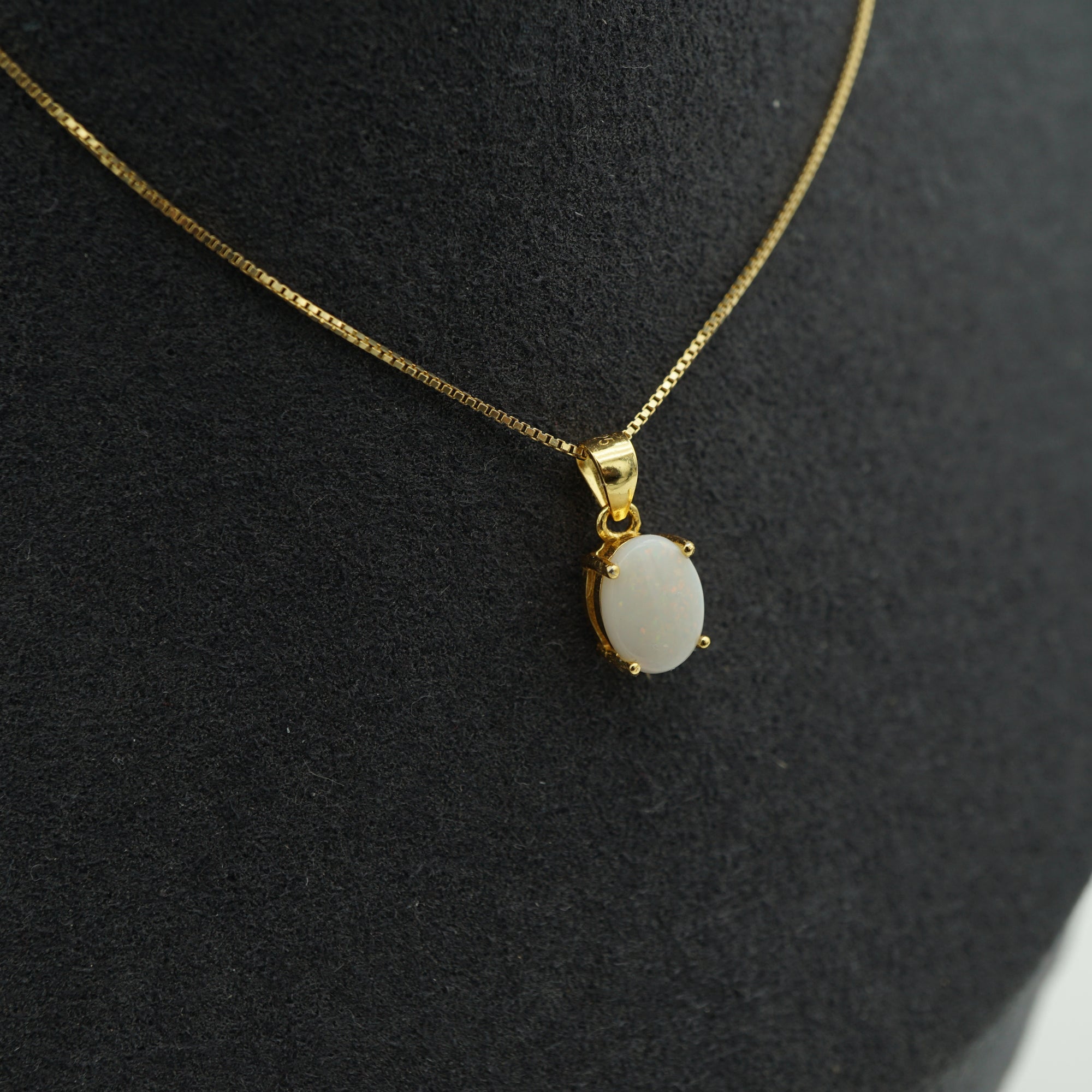Tiny opal necklace, dainty necklace, jewelry, necklace, gift for her, layer jewelry, october birthday gift, october birthstone-Vsabel Jewellery