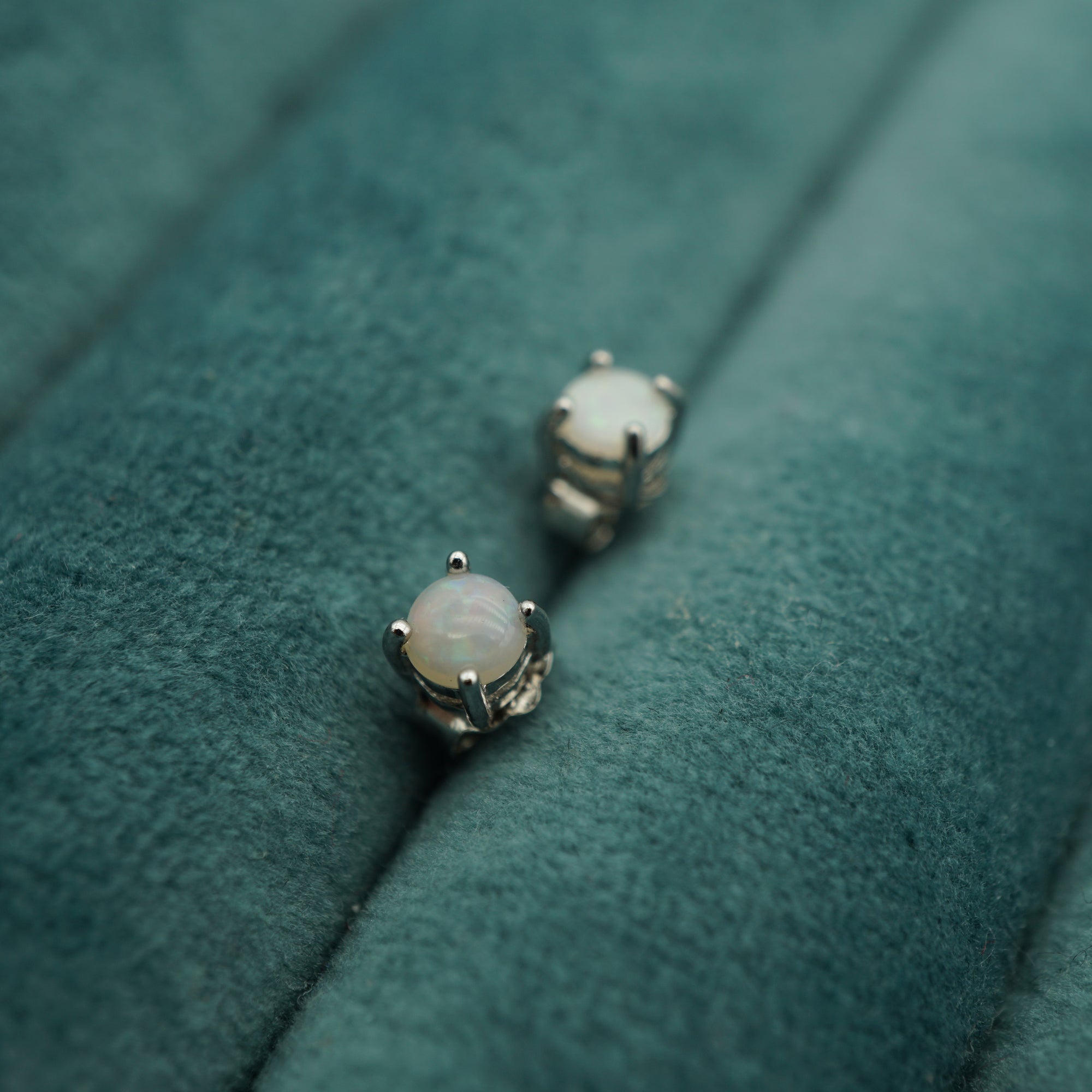 Tiny Silver Solid Round Oval Earrings, Opal minimalist studs, Silver earrings, Dainty Earrings, Small Stud Earrings, Stud Earrings-Vsabel Jewellery