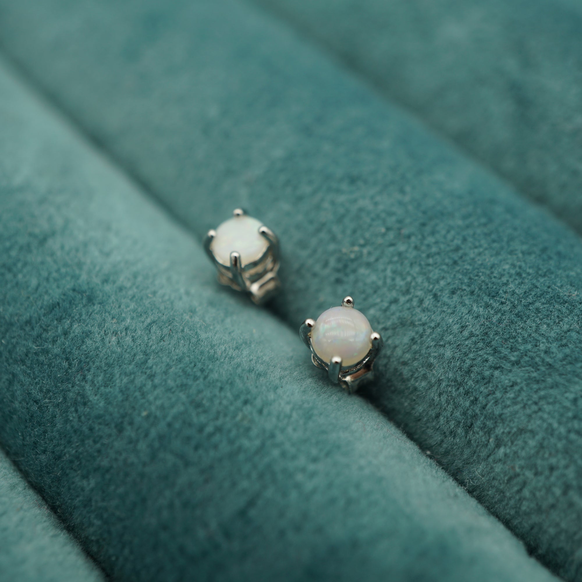 Tiny Silver Solid Round Oval Earrings, Opal minimalist studs, Silver earrings, Dainty Earrings, Small Stud Earrings, Stud Earrings-Vsabel Jewellery