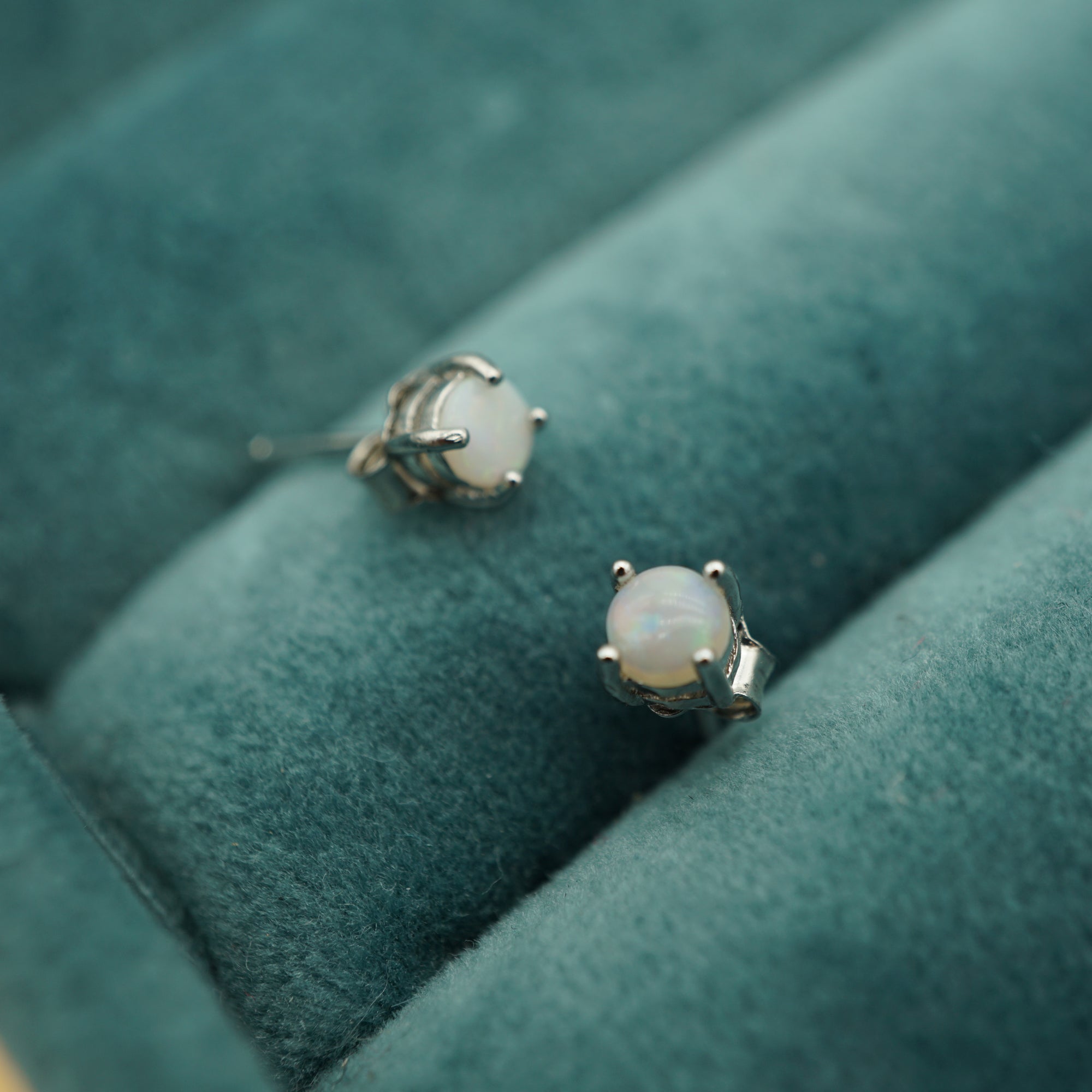Tiny Silver Solid Round Oval Earrings, Opal minimalist studs, Silver earrings, Dainty Earrings, Small Stud Earrings, Stud Earrings-Vsabel Jewellery
