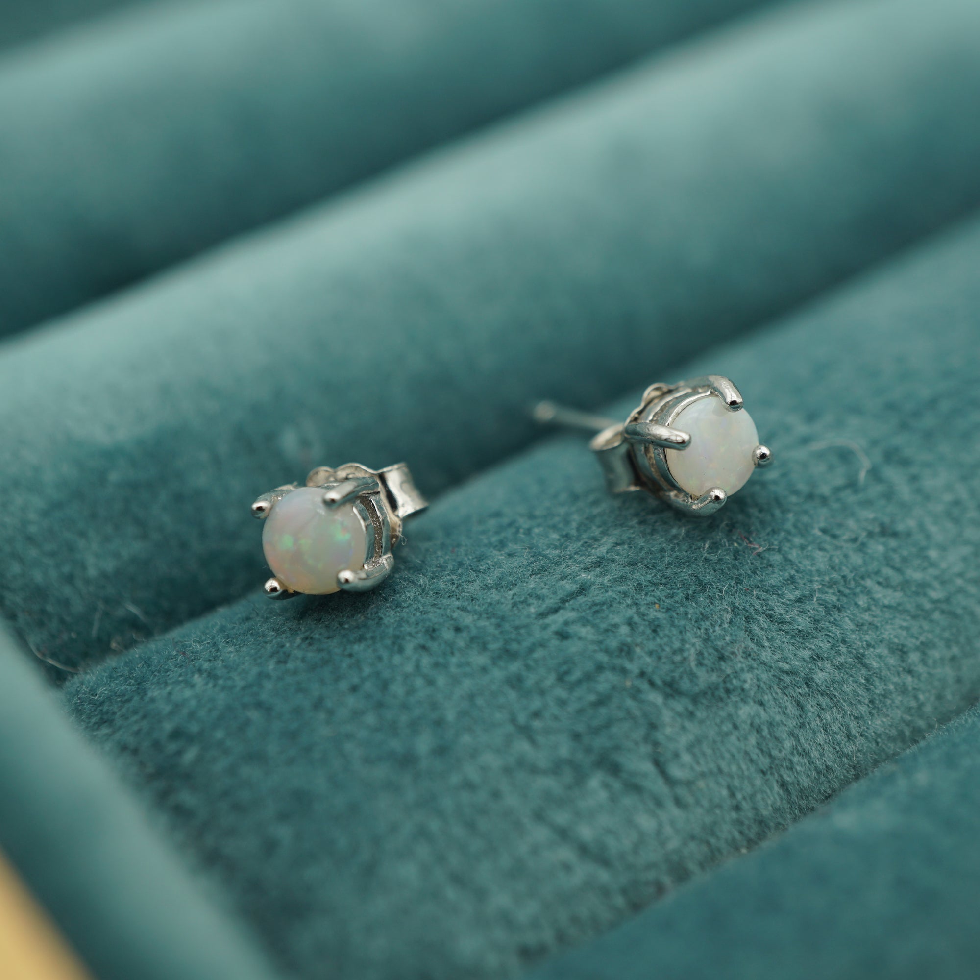 Tiny Silver Solid Round Oval Earrings, Opal minimalist studs, Silver earrings, Dainty Earrings, Small Stud Earrings, Stud Earrings-Vsabel Jewellery