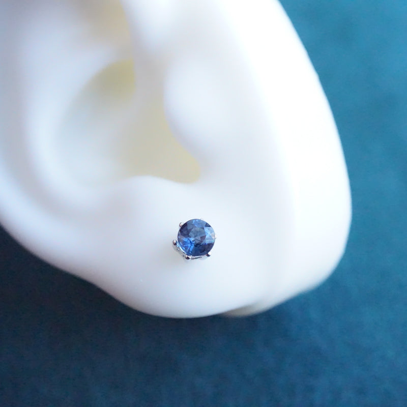 Simple 18K Sapphire Stud Earrings 5mm-Vsabel Jewellery