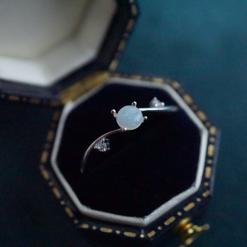 Unique Australian Crystal Opal Ring: Sterling Silver-Vsabel Jewellery