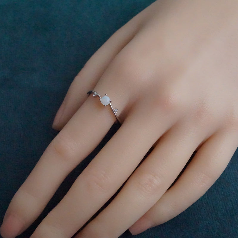 Unique Australian Crystal Opal Ring: Sterling Silver-Vsabel Jewellery