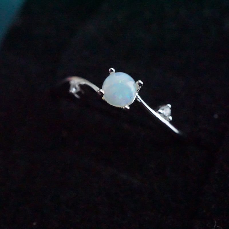 Unique Australian Crystal Opal Ring: Sterling Silver-Vsabel Jewellery