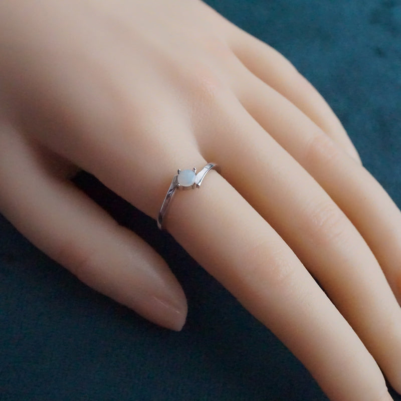 Twist Australian Crystal Opal Ring: Sterling Silver-Vsabel Jewellery
