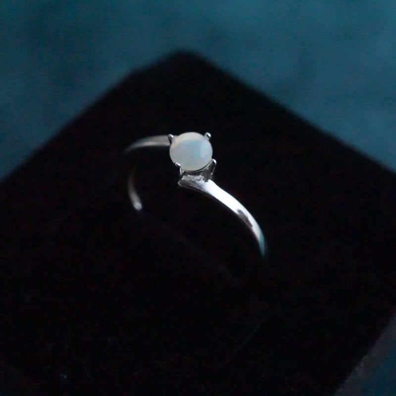 Twist Australian Crystal Opal Ring: Sterling Silver-Vsabel Jewellery