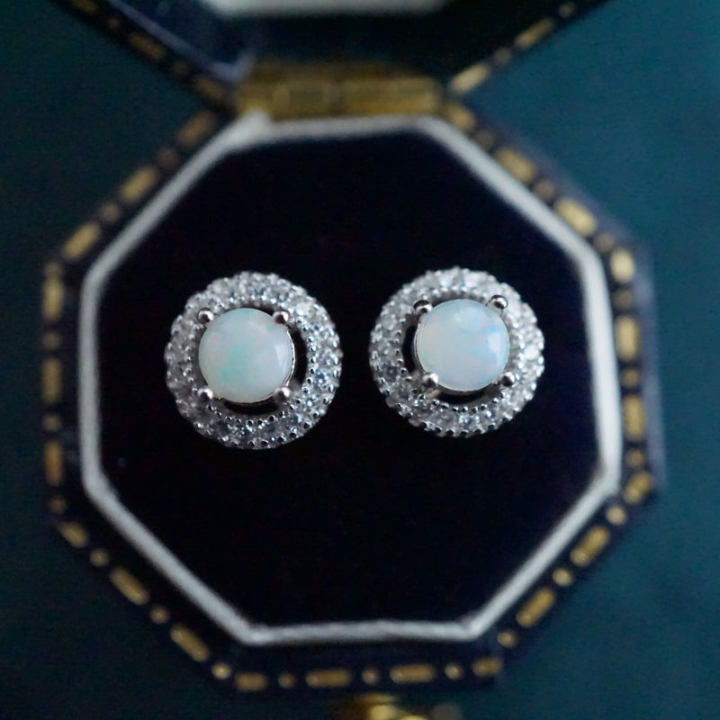 Sparkling Brilliance: 4mm Crystal Opal Stud Earrings-Vsabel Jewellery