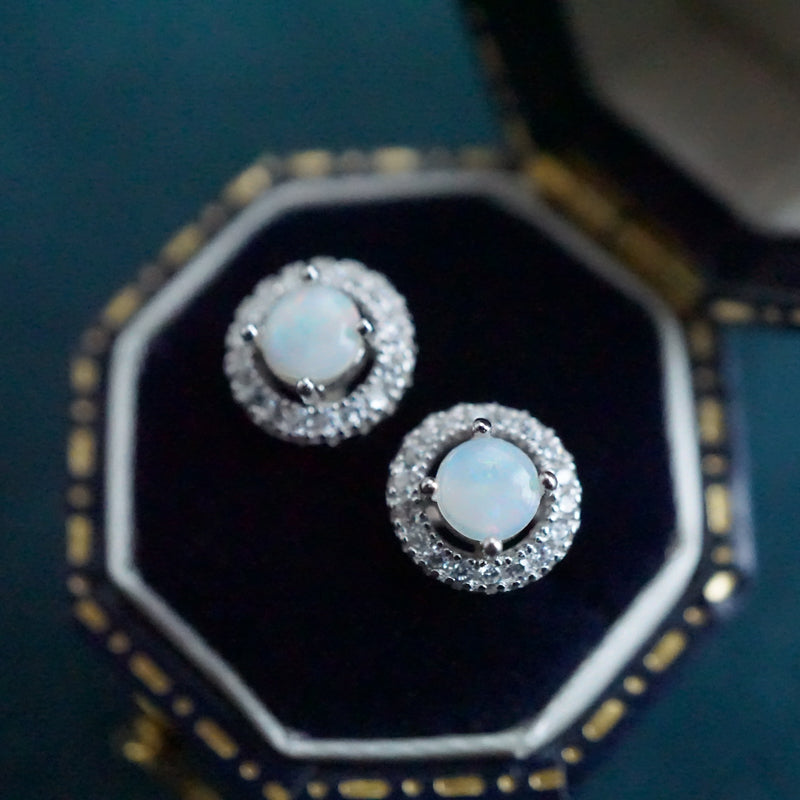 Sparkling Brilliance: 4mm Crystal Opal Stud Earrings-Vsabel Jewellery