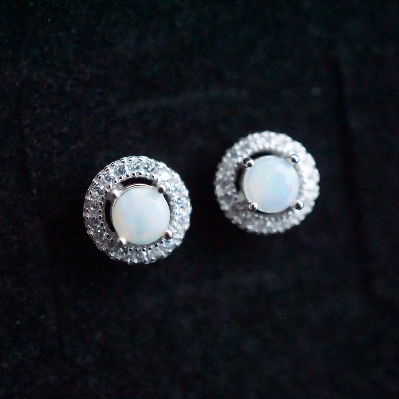 Sparkling Brilliance: 4mm Crystal Opal Stud Earrings-Vsabel Jewellery