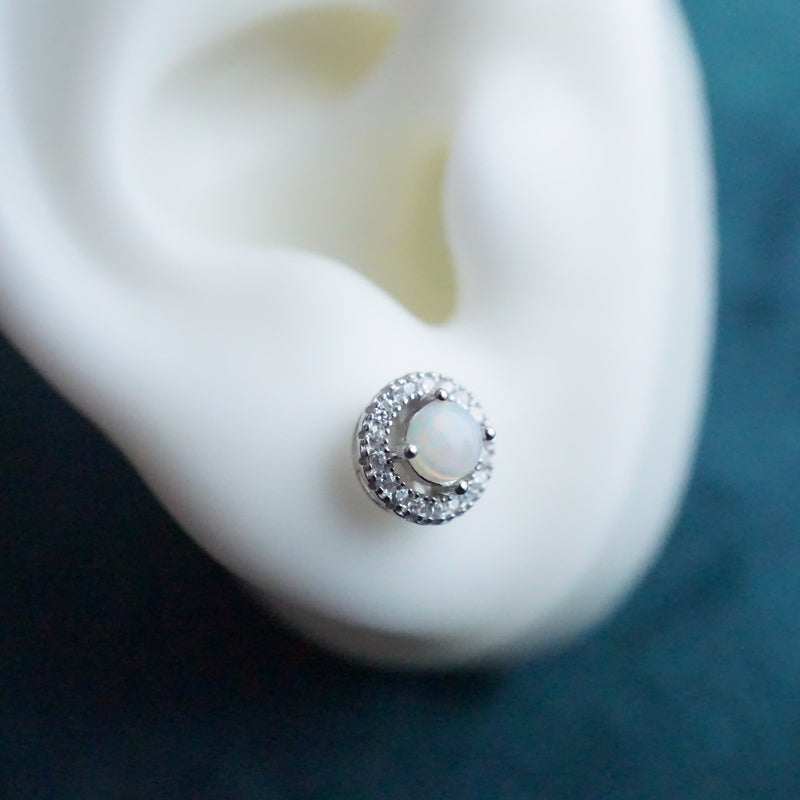 Sparkling Brilliance: 4mm Crystal Opal Stud Earrings-Vsabel Jewellery