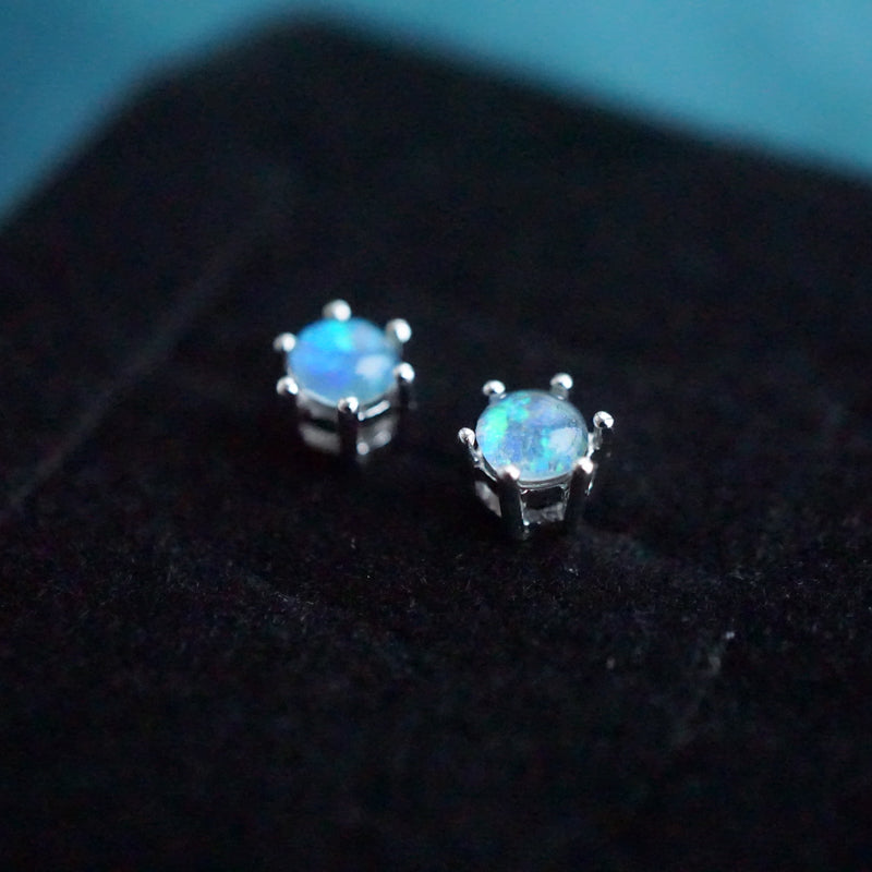Timeless Simplicity: Triplet Opal Stud Earrings 4mm-Vsabel Jewellery