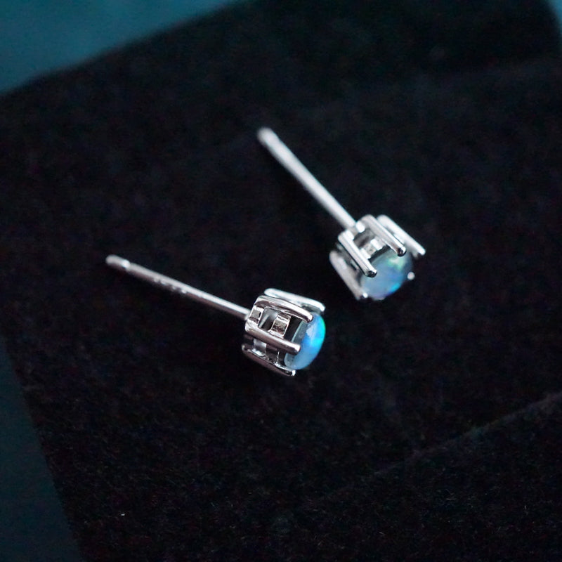 Timeless Simplicity: Triplet Opal Stud Earrings 4mm-Vsabel Jewellery