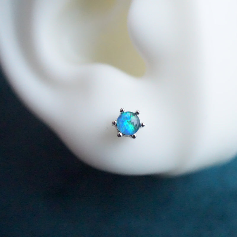 Timeless Simplicity: Triplet Opal Stud Earrings 4mm-Vsabel Jewellery
