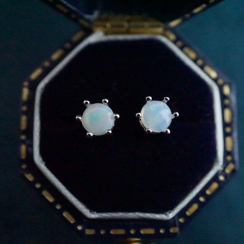 Pure Opulence: Crystal Opal Stud Earrings-Vsabel Jewellery