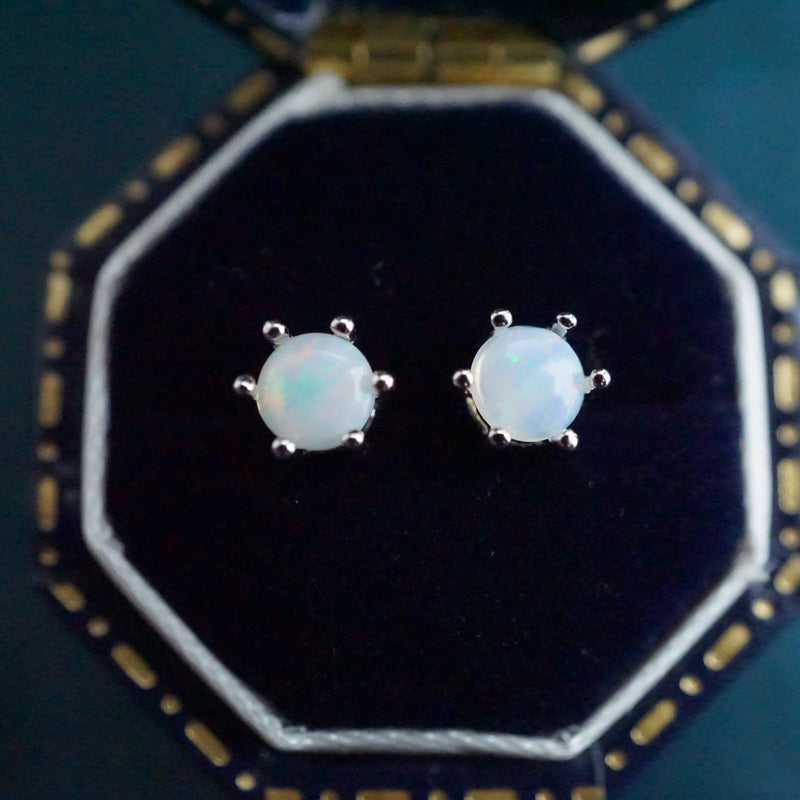 Pure Opulence: Crystal Opal Stud Earrings-Vsabel Jewellery
