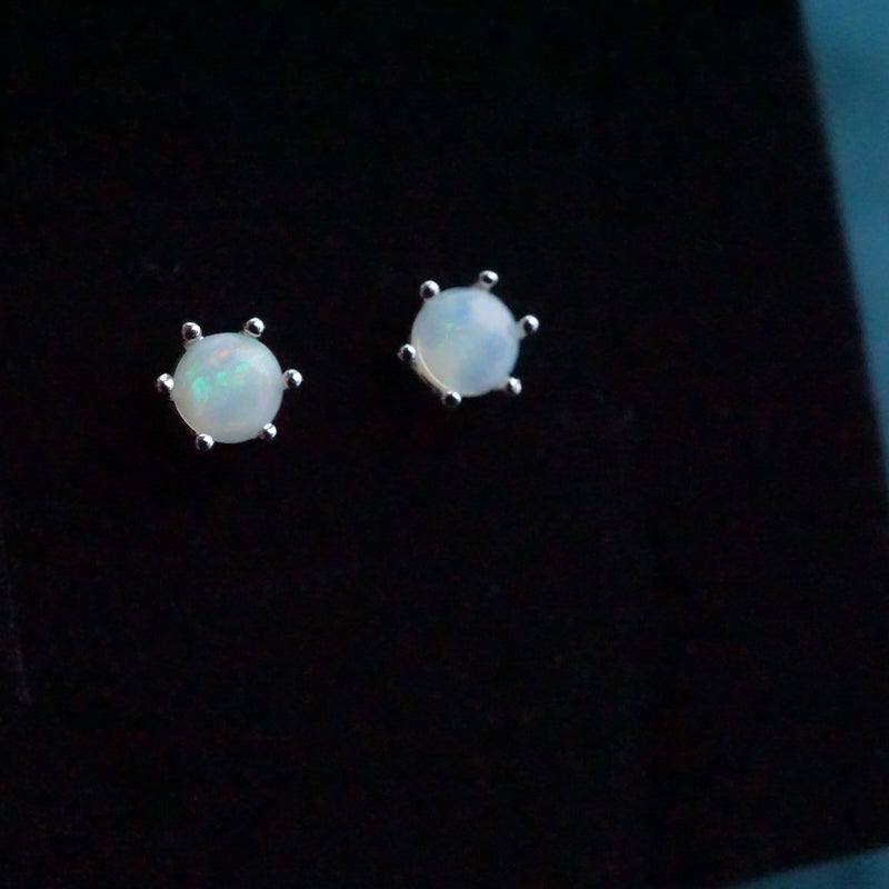Pure Opulence: Crystal Opal Stud Earrings-Vsabel Jewellery