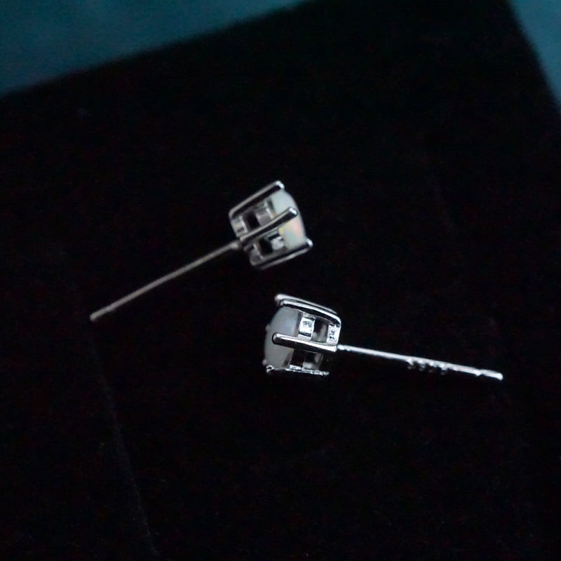 Pure Opulence: Crystal Opal Stud Earrings-Vsabel Jewellery