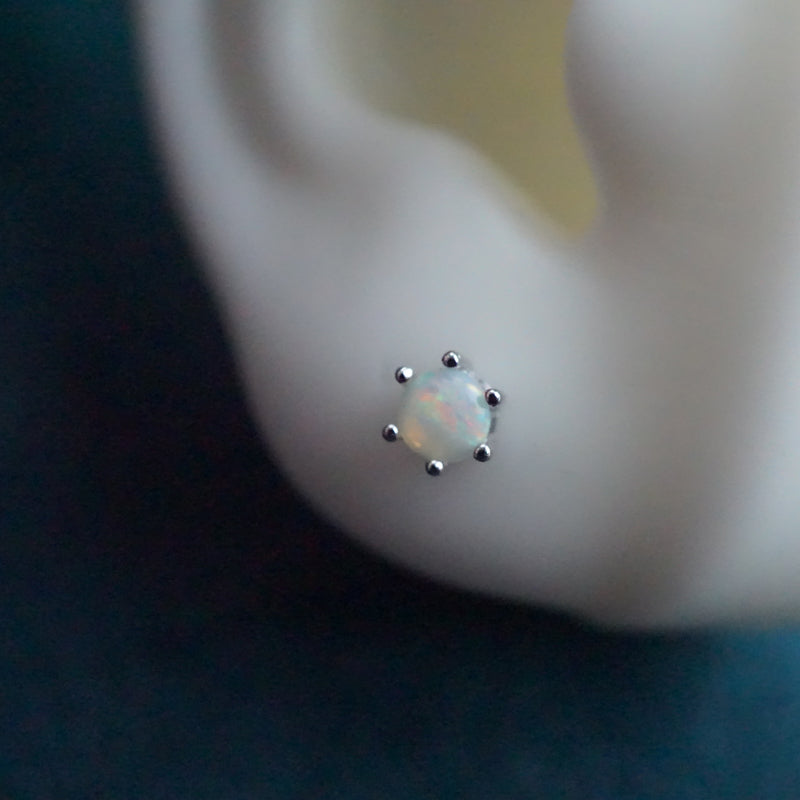 Pure Opulence: Crystal Opal Stud Earrings-Vsabel Jewellery